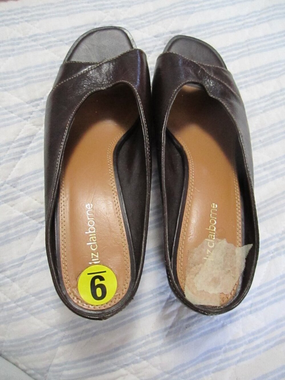 Liz Claiborne Brown Peep-Toe Heels